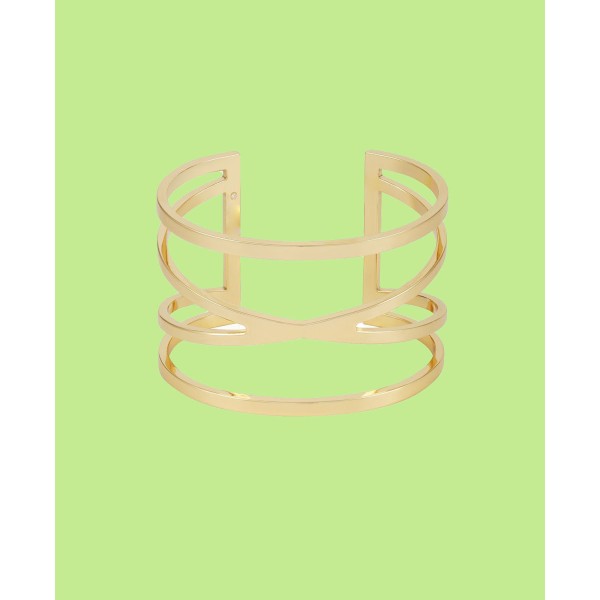 Gold-Tone Twisted Double Cuff Bracelet