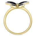 Diamond (1/5 ct) & Onyx (3-1/2-4-1/2) Butterfly Statement Ring