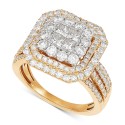 Diamond Cluster Engagement Ring (2 ct) in 10k Gold