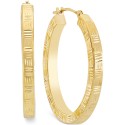 Etched Hoop Earrings in 10k Gold