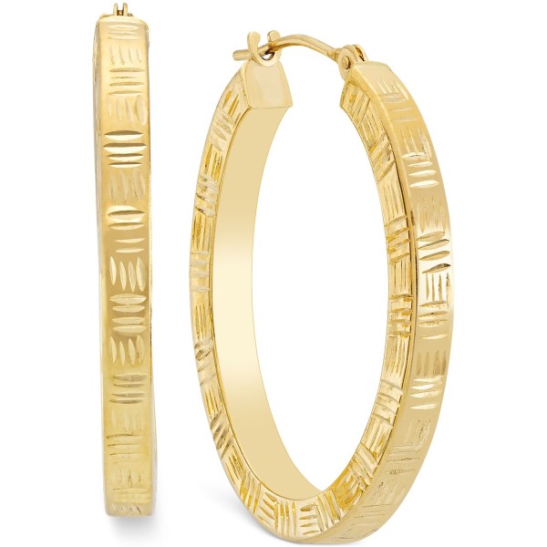 Etched Hoop Earrings in 10k Gold