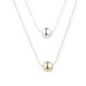 Two-Tone Two-Row Bead Pendant Necklace, 17