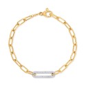 Diamond Bar Paperclip Link Chain Bracelet (1/5 ct)