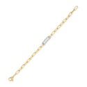 Diamond Bar Paperclip Link Chain Bracelet (1/5 ct)