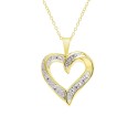 Diamond Accent Gold-plated Open Heart Pendant Necklace