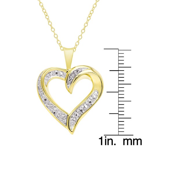 Diamond Accent Gold-plated Open Heart Pendant Necklace