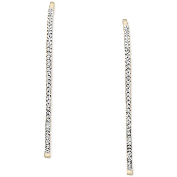 Diamond Skinny Medium Hoop Earrings (1/4 ct), 1.75