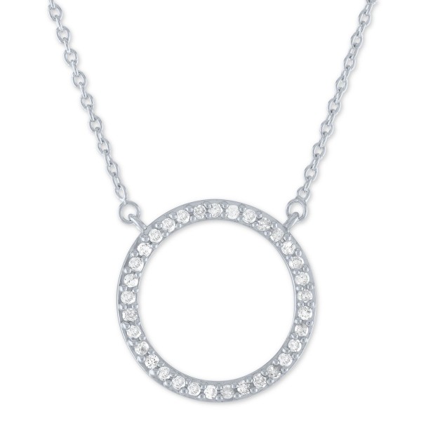 Diamond Circle Pendant Necklace (1/4 ct), 16