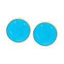 Turquoise (6-1/2mm) Stud Earrings in 14k Gold