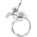 Diamond Flower Statement Ring (1/10 ct) in Sterling Silver