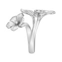 Diamond Flower Statement Ring (1/10 ct) in Sterling Silver