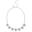 Silver-Tone Pavé Star Statement Necklace, 17