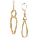 Triple-Row Twist Double Drop Earrings in 10k Gold