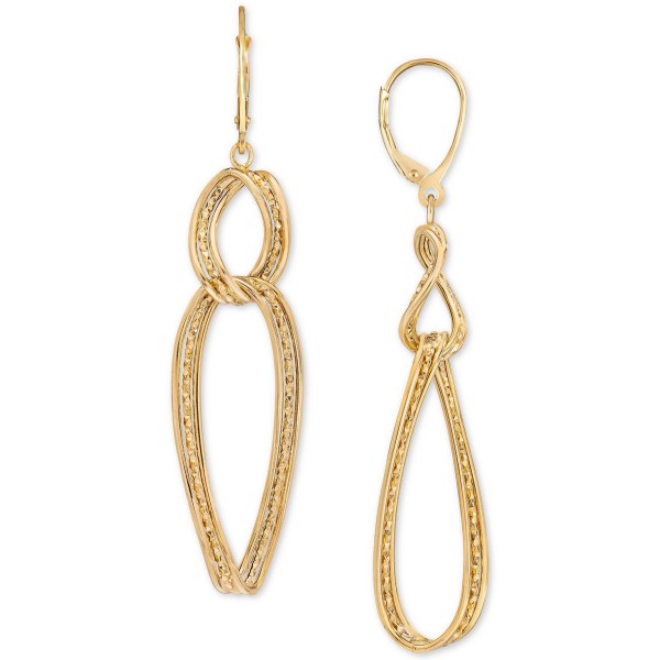 Triple-Row Twist Double Drop Earrings in 10k Gold