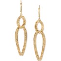 Triple-Row Twist Double Drop Earrings in 10k Gold