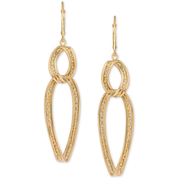 Triple-Row Twist Double Drop Earrings in 10k Gold