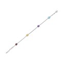 Multi-Gemstone Link Bracelet (3-5/8 ct) in Sterling Slver