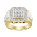 Men's Diamond (1/4 ctt.w.) Ring in 10k Yellow and White Gold