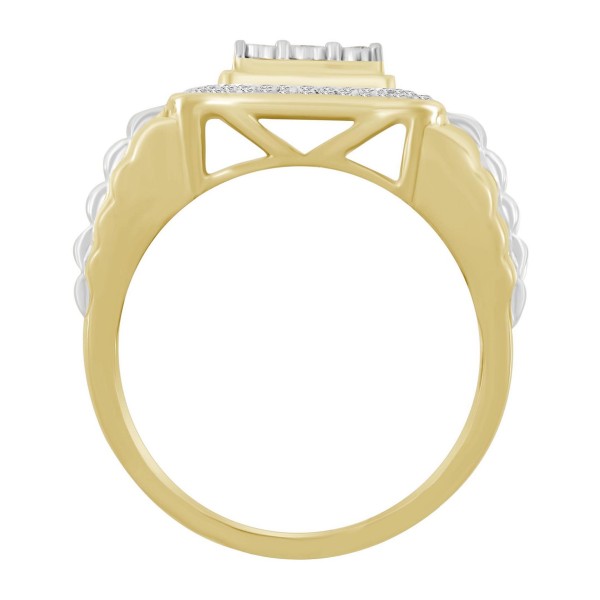 Men's Diamond (1/4 ctt.w.) Ring in 10k Yellow and White Gold