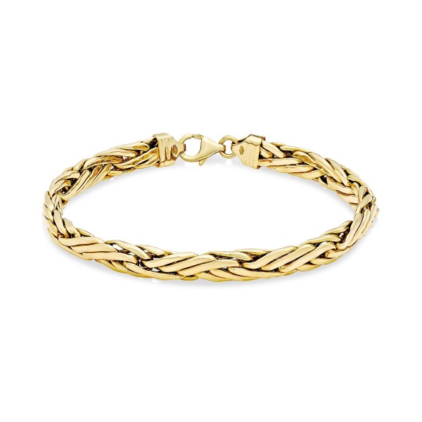 Woven Link Chain Bracelet in 14k Gold