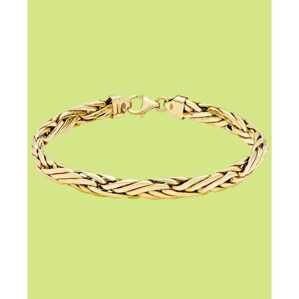 Woven Link Chain Bracelet in 14k Gold