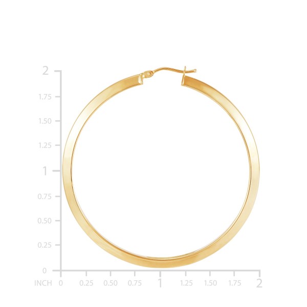 Polished Tube Medium Round Hoop Earrings in 14k Gold, 1-3/4