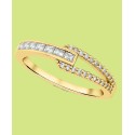 Cubic Zirconia (0.5 ctt.w.) Band and Loop Ring in 18K Gold Plated Brass