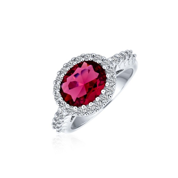 Simulated Red Garnet Statement Fashion Ring