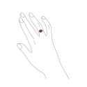 Simulated Red Garnet Statement Fashion Ring