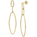 Open Link Long Dangle Drop Earrings in 14k Gold