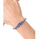 Sapphire (6 ct) & Diamond (1/4 ct) Statement Bracelet in 14k White Gold