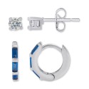 2-Pc. Set Blue Spinel Hoops (1/3 ct)