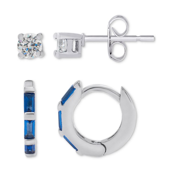 2-Pc. Set Blue Spinel Hoops (1/3 ct)