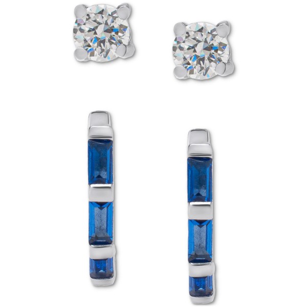 2-Pc. Set Blue Spinel Hoops (1/3 ct)