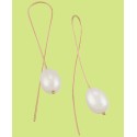 Cultured Freshwater Pearl (10 x 8mm) Threader Earrings in 14k Gold