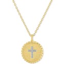 Cross Disc Pendant Necklace in 14k Gold-Plated, 16