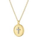 Cross Disc Pendant Necklace in 14k Gold-Plated, 16