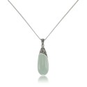 Jade Elongated Pendant and a Curb Chain