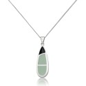 Jade Elongated Pendant and a Curb Chain