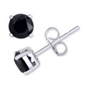 Black Diamond Stud Earrings (1 ct) in Sterling Silver