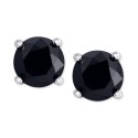 Black Diamond Stud Earrings (1 ct) in Sterling Silver