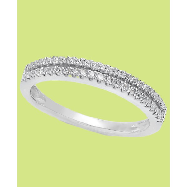 Diamond Double Row Band in (1/4 ct) in 14k Gold, White Gold