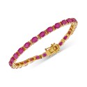 Ruby Tennis Bracelet (14 ct) in 14k Gold-Plated Sterling Silver