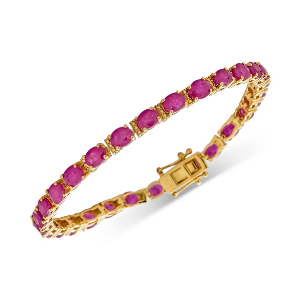 Ruby Tennis Bracelet (14 ct) in 14k Gold-Plated Sterling Silver