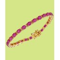 Ruby Tennis Bracelet (14 ct) in 14k Gold-Plated Sterling Silver