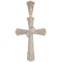 Diamond Cluster Cross Pendant (1/2 ct) in 10k Gold