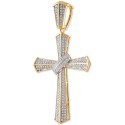 Diamond Cluster Cross Pendant (1/2 ct) in 10k Gold