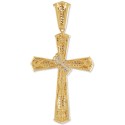 Diamond Cluster Cross Pendant (1/2 ct) in 10k Gold