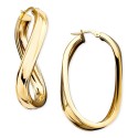 Twisted Oval Hoop Earrings in 14k Gold