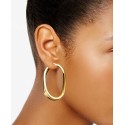 Twisted Oval Hoop Earrings in 14k Gold